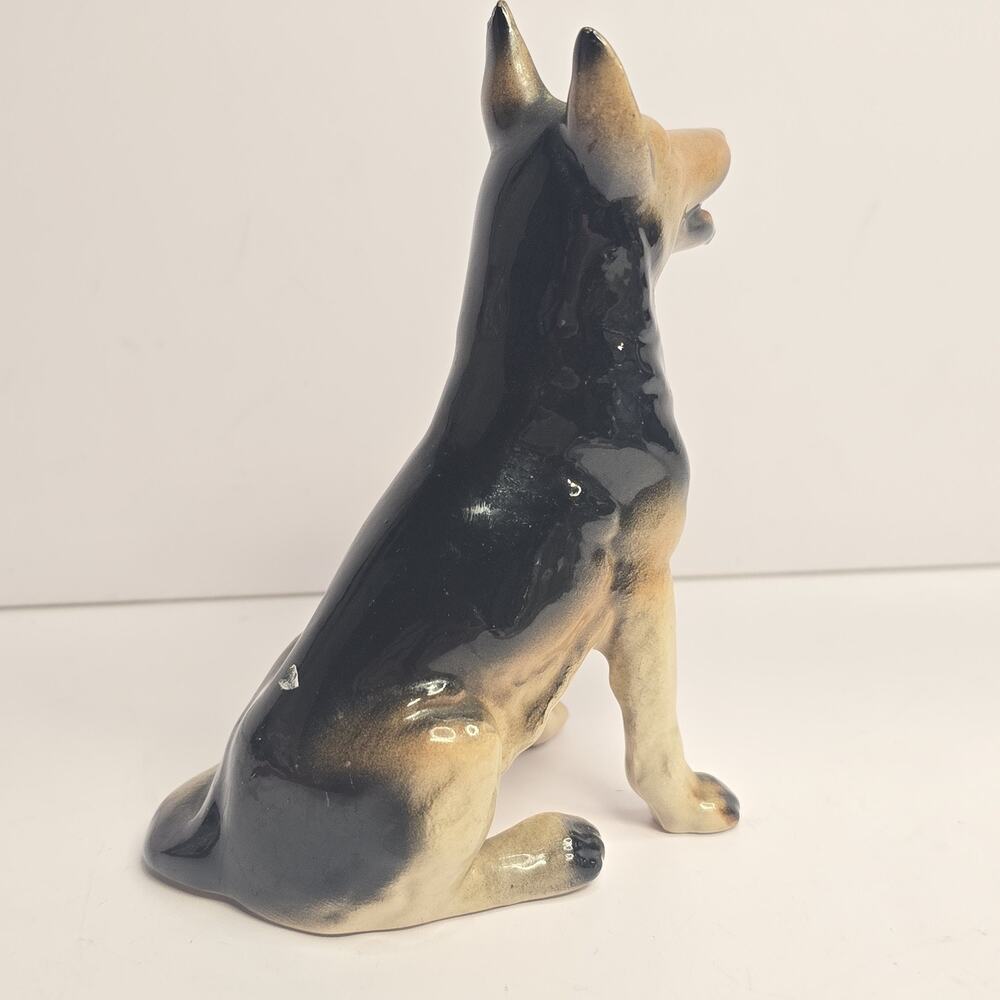 Vintage MCM Porcelain German Shepherd Ceramic Figurine Sitting - Picture 6 of 8